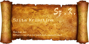Szita Krisztina névjegykártya